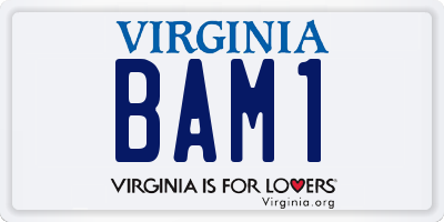 VA license plate BAM1