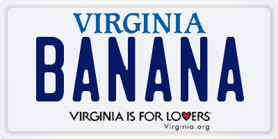 VA license plate BANANA