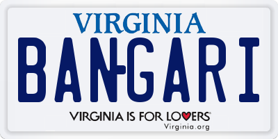 VA license plate BANGARI