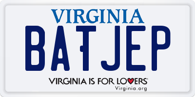 VA license plate BATJEP