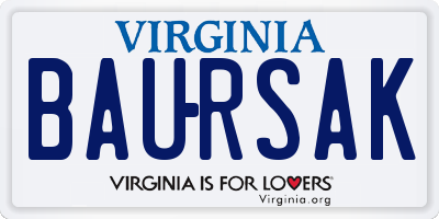 VA license plate BAURSAK