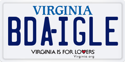 VA license plate BDAIGLE