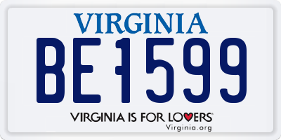 VA license plate BE1599