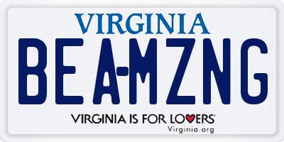 VA license plate BEAMZNG