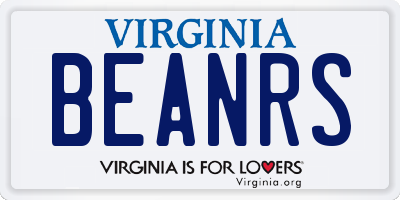 VA license plate BEANRS