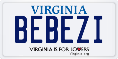 VA license plate BEBEZI