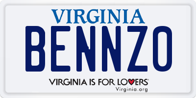 VA license plate BENNZ0