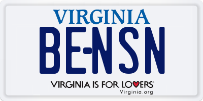 VA license plate BENSN