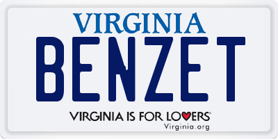 VA license plate BENZET