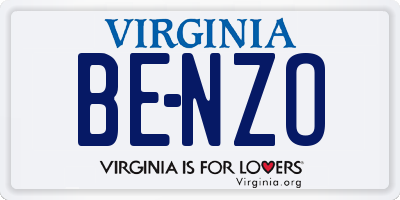 VA license plate BENZO