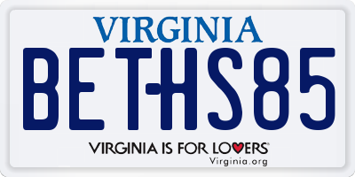 VA license plate BETHS85