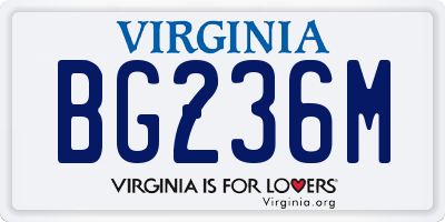 VA license plate BG236M