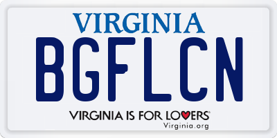 VA license plate BGFLCN