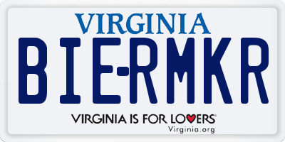 VA license plate BIERMKR