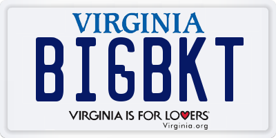 VA license plate BIGBKT