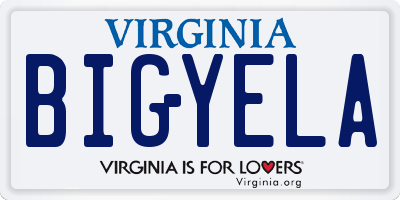 VA license plate BIGYELA