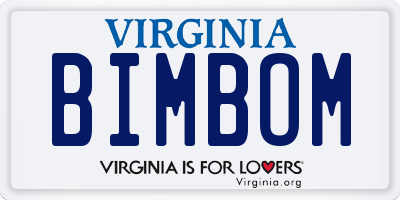 VA license plate BIMBOM