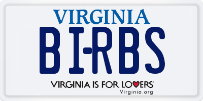 VA license plate BIRBS