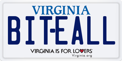 VA license plate BITEALL