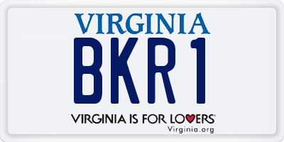 VA license plate BKR1