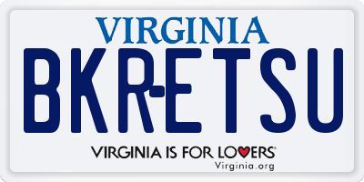 VA license plate BKRETSU