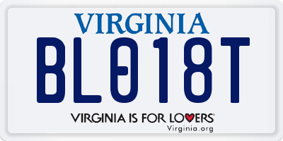 VA license plate BL018T