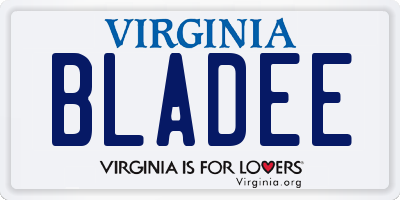 VA license plate BLADEE