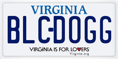 VA license plate BLCDOGG