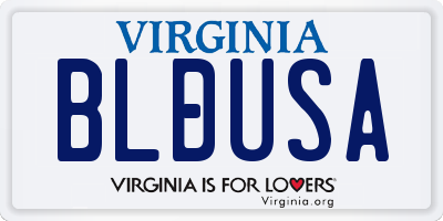 VA license plate BLDUSA