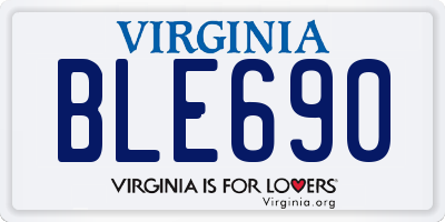 VA license plate BLE690