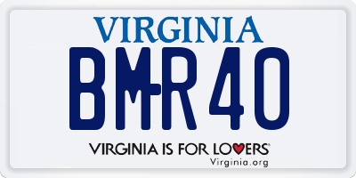 VA license plate BMR40