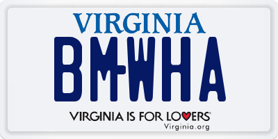 VA license plate BMWHA