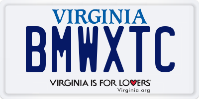 VA license plate BMWXTC