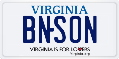 VA license plate BNSON