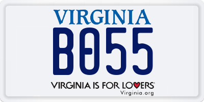 VA license plate BO55
