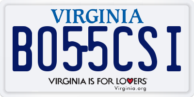 VA license plate BO55CSI