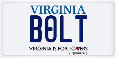 VA license plate BOLT