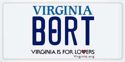 VA license plate BORT