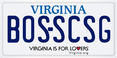 VA license plate BOSSCSG