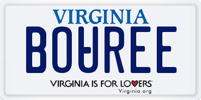 VA license plate BOUREE