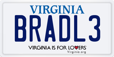 VA license plate BRADL3