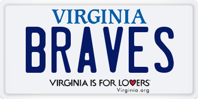 VA license plate BRAVES