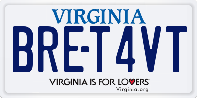 VA license plate BRET4VT