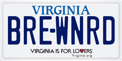 VA license plate BREWNRD