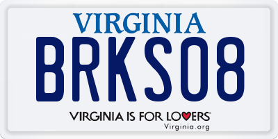 VA license plate BRKS08