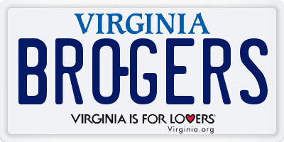 VA license plate BROGERS