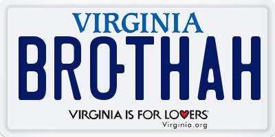 VA license plate BROTHAH