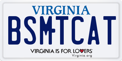 VA license plate BSMTCAT