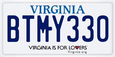 VA license plate BTMY330