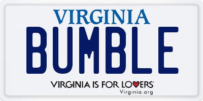 VA license plate BUMBLE